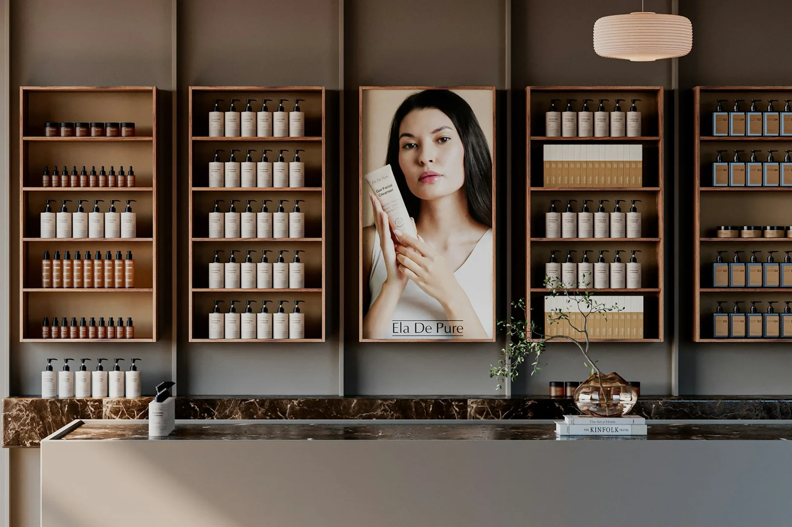 beauty store shelves products