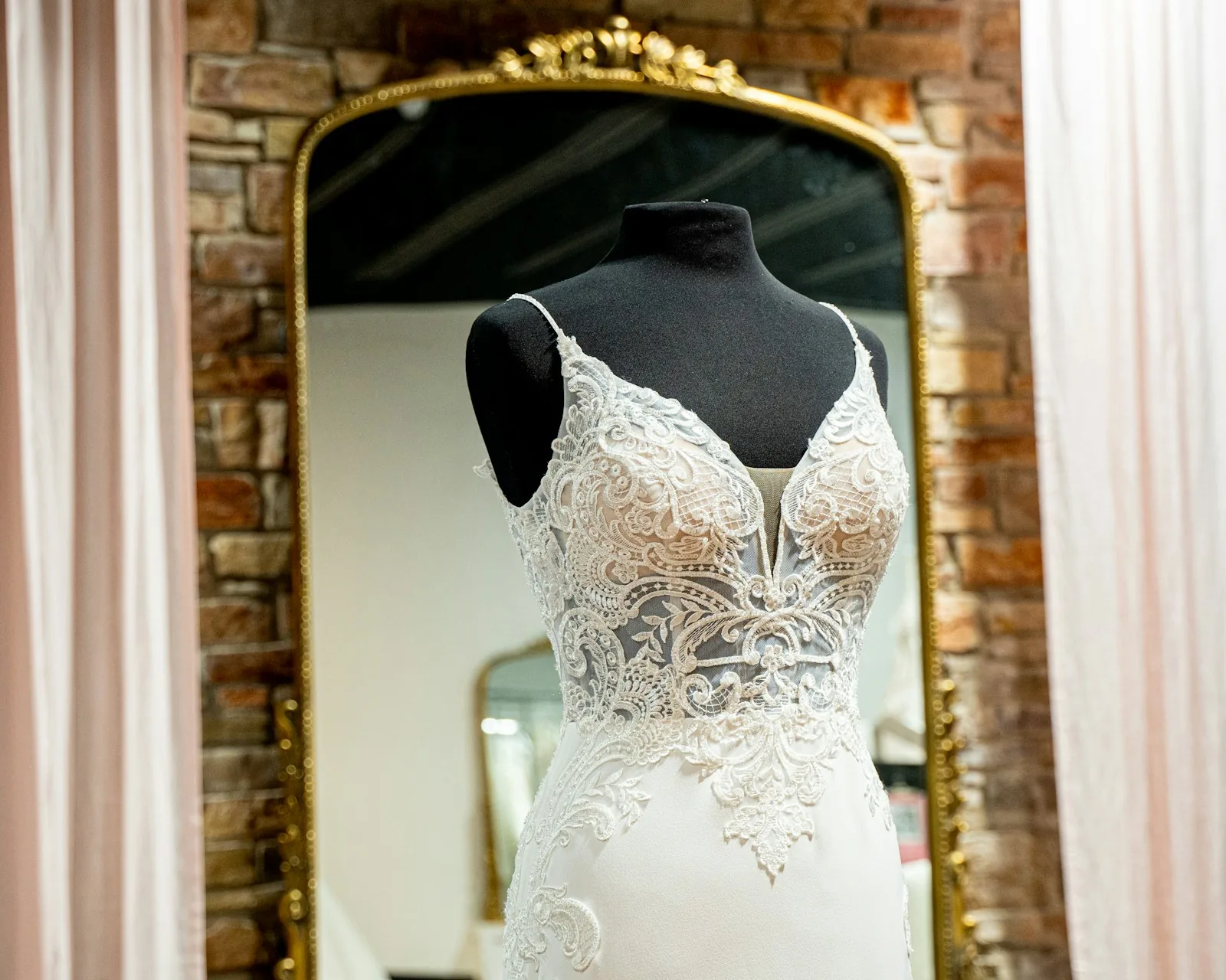 bridal shop dress fitting