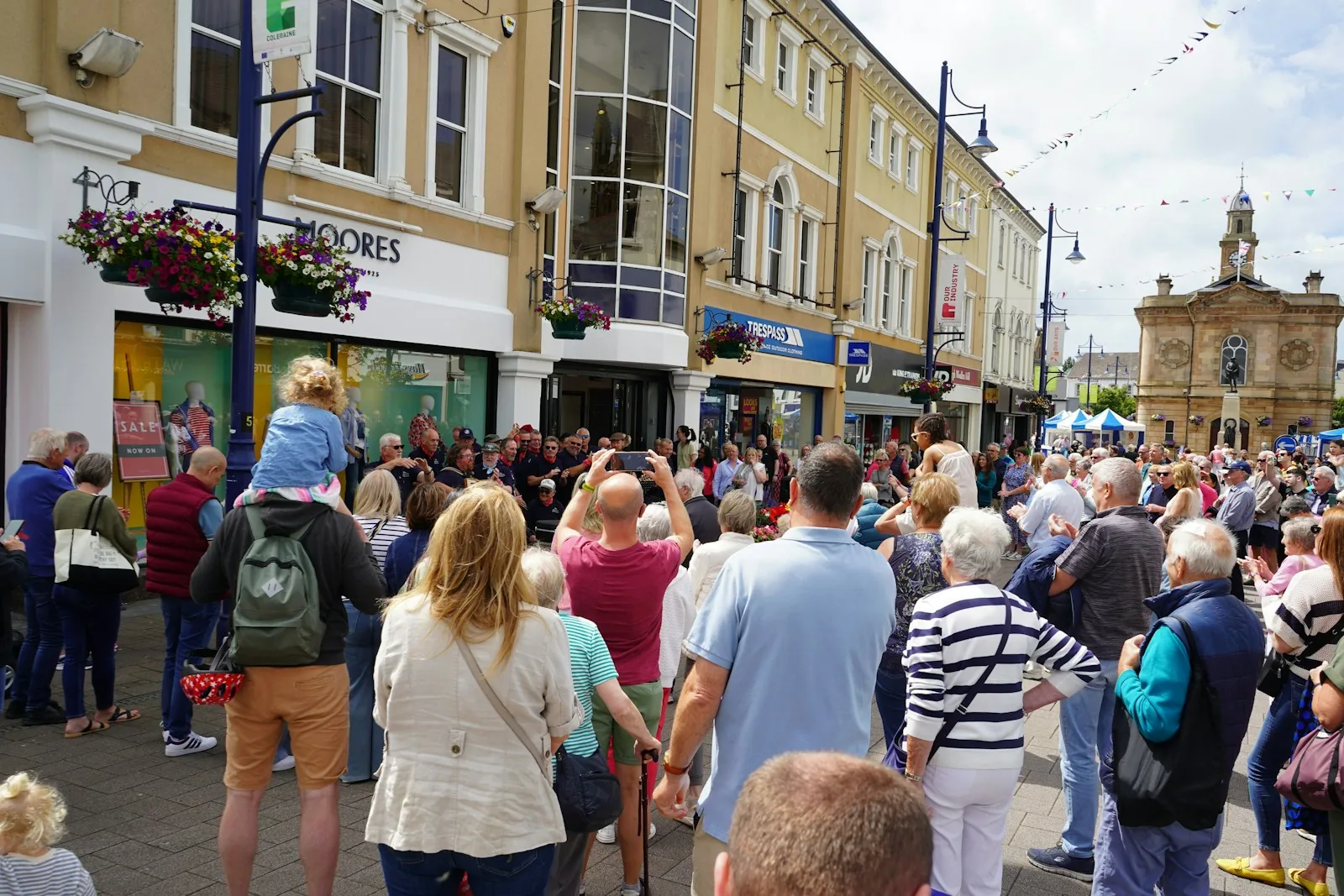 busy retail store opening day crowd