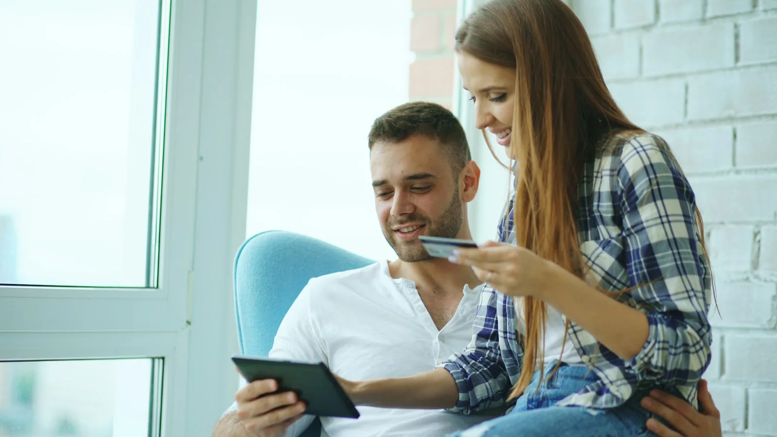 couple reviewing investment accounts