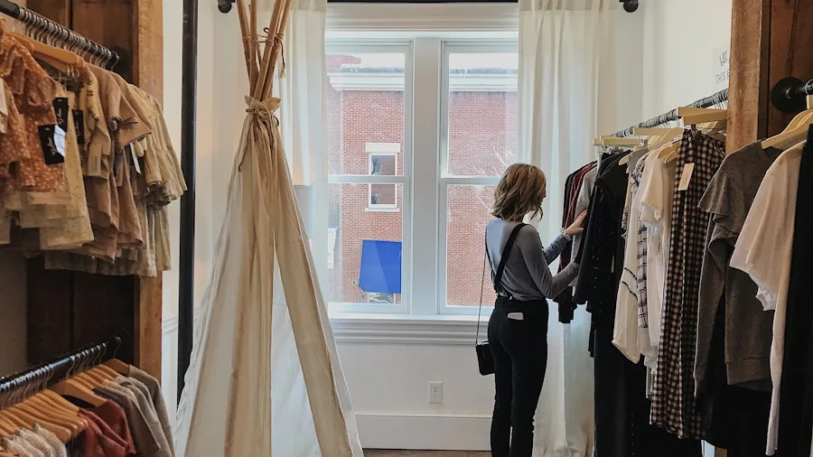 customer browsing clothing store