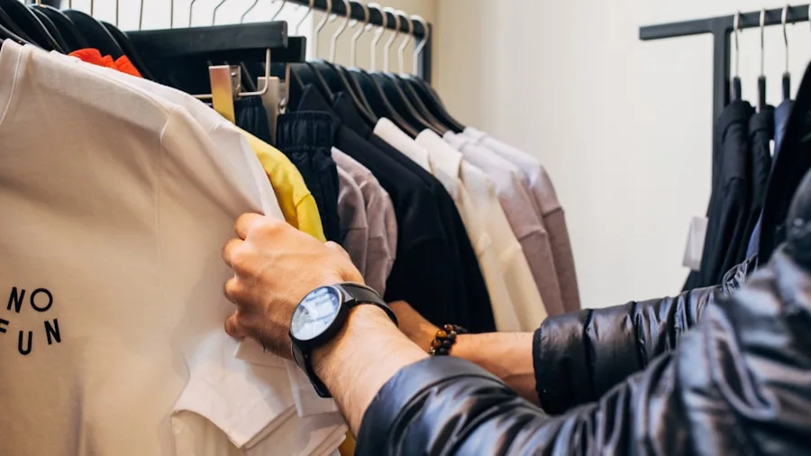 customer shopping discount clothing