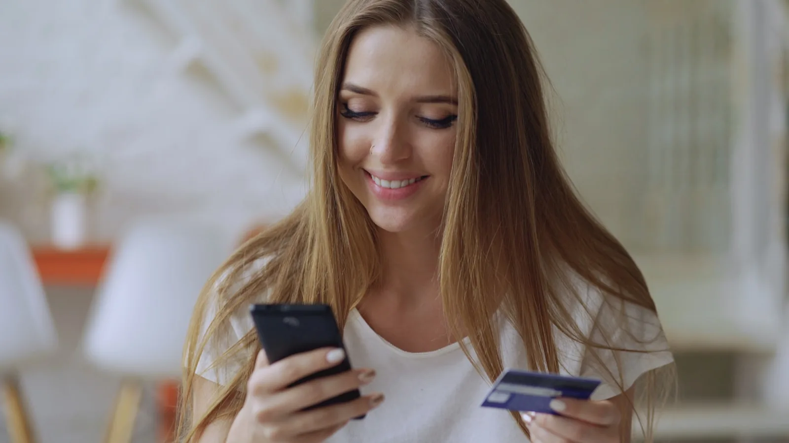 customer using smartphone to shop online