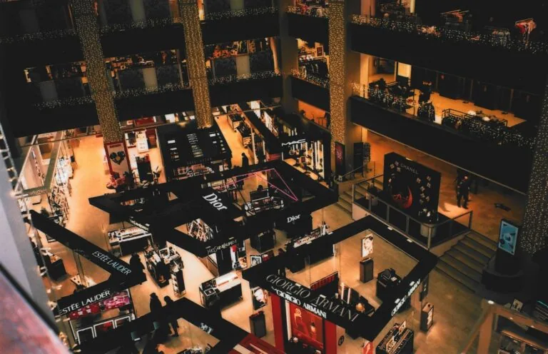department store beauty section shopping