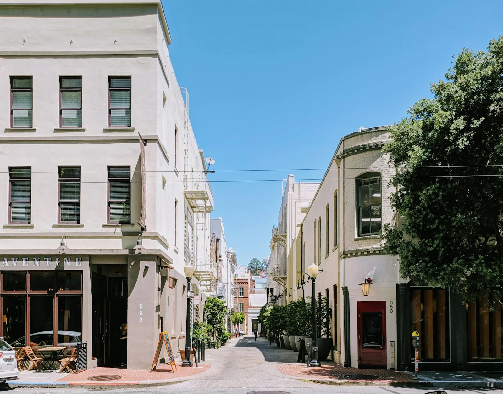 downtown city street shopping