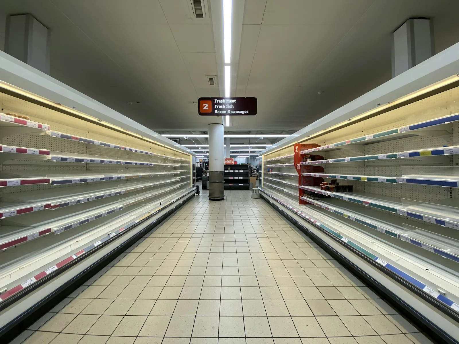 empty retail shelf inventory