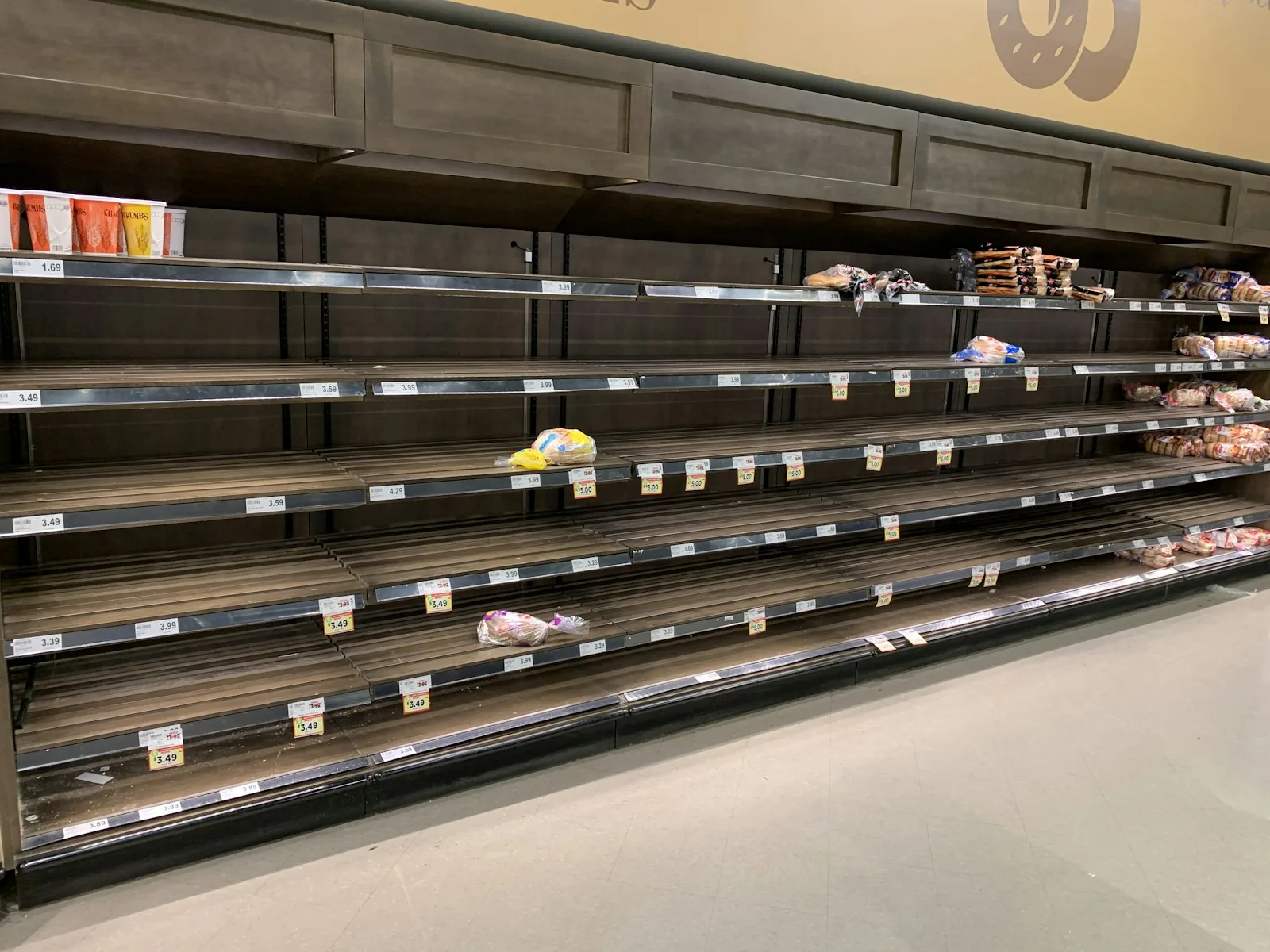 empty retail shelf