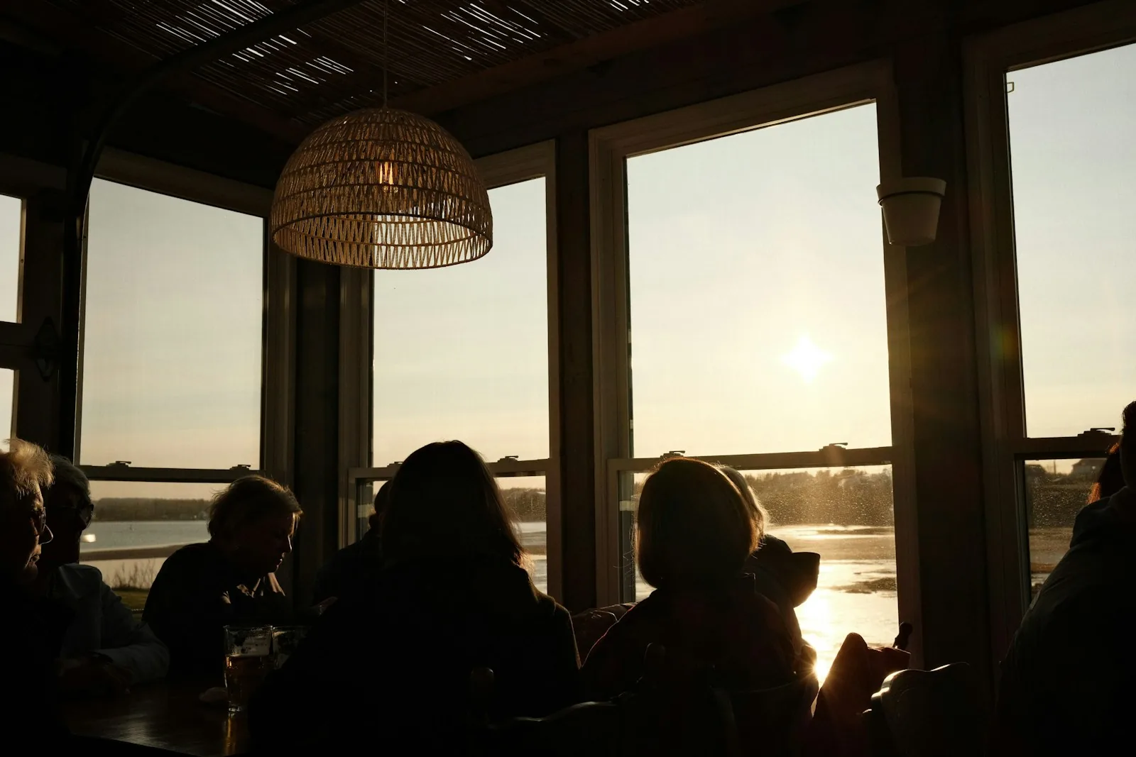 family dining out at restaurant