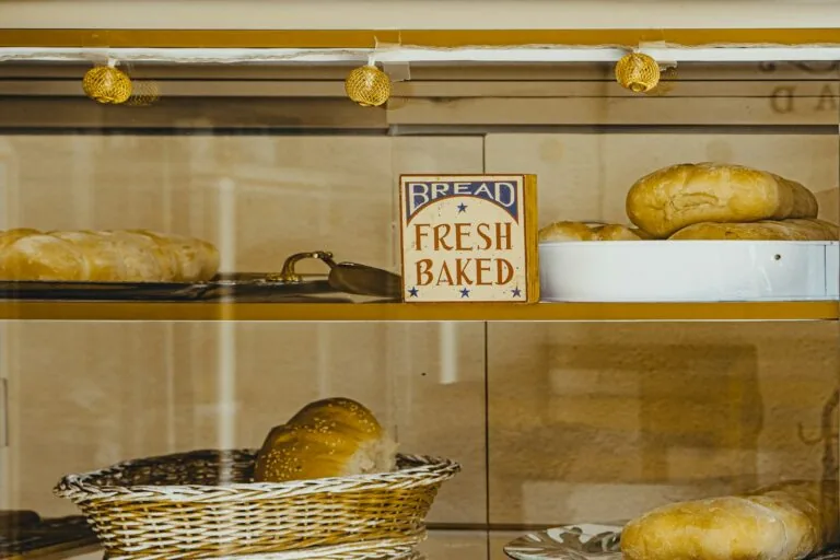 grocery bakery display fresh bread