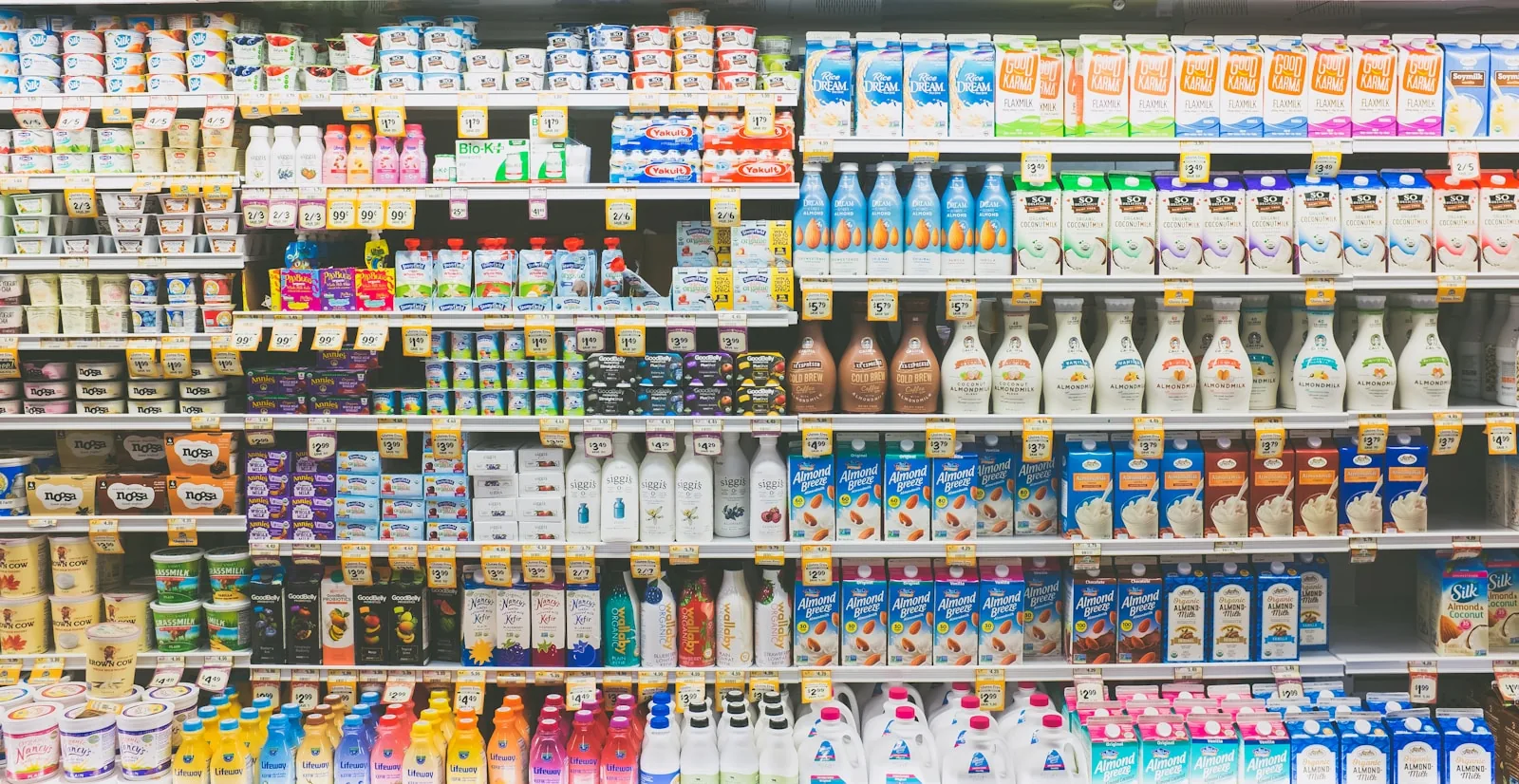 grocery store shelves products