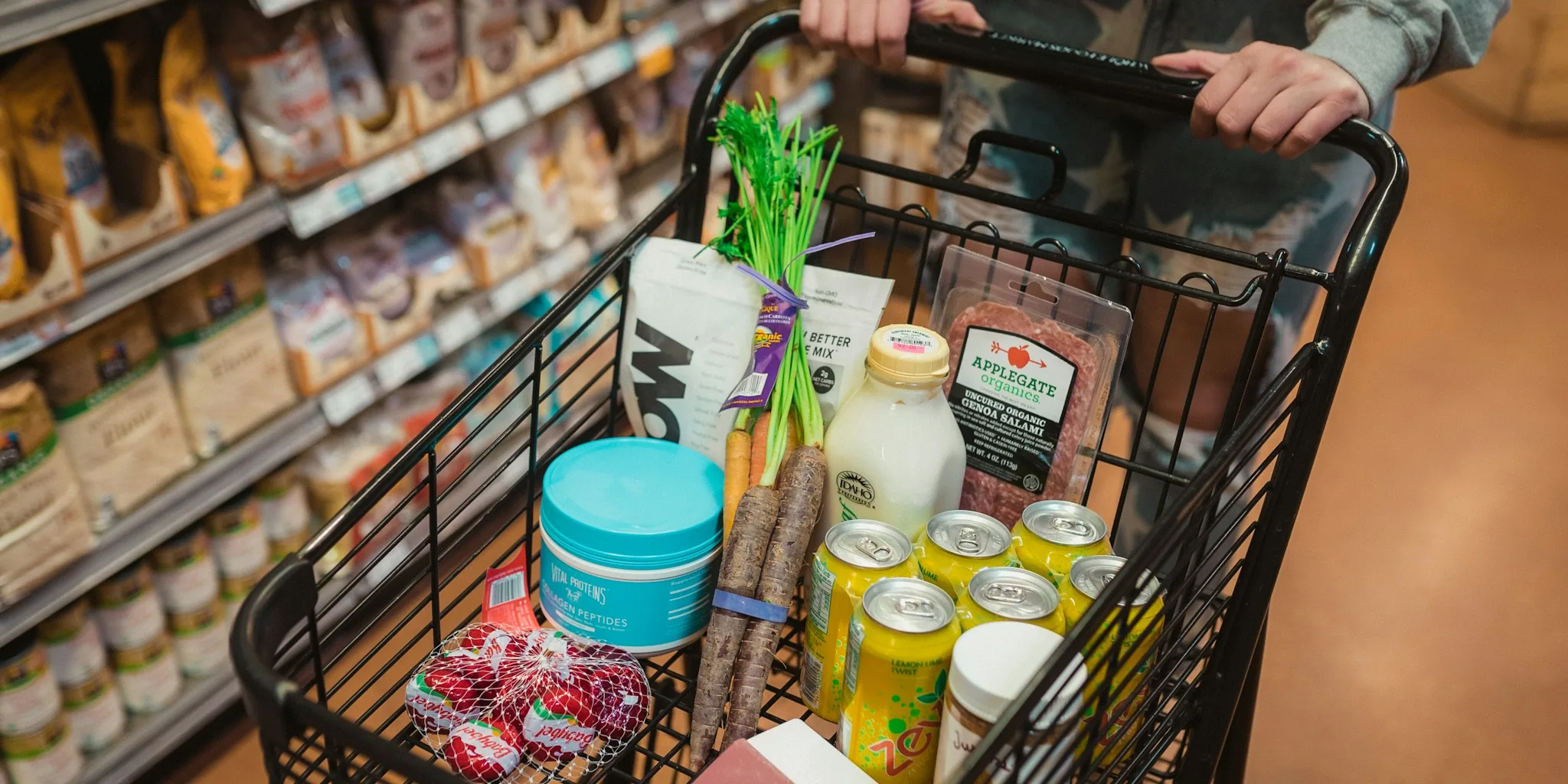 grocery store shopping customer traffic