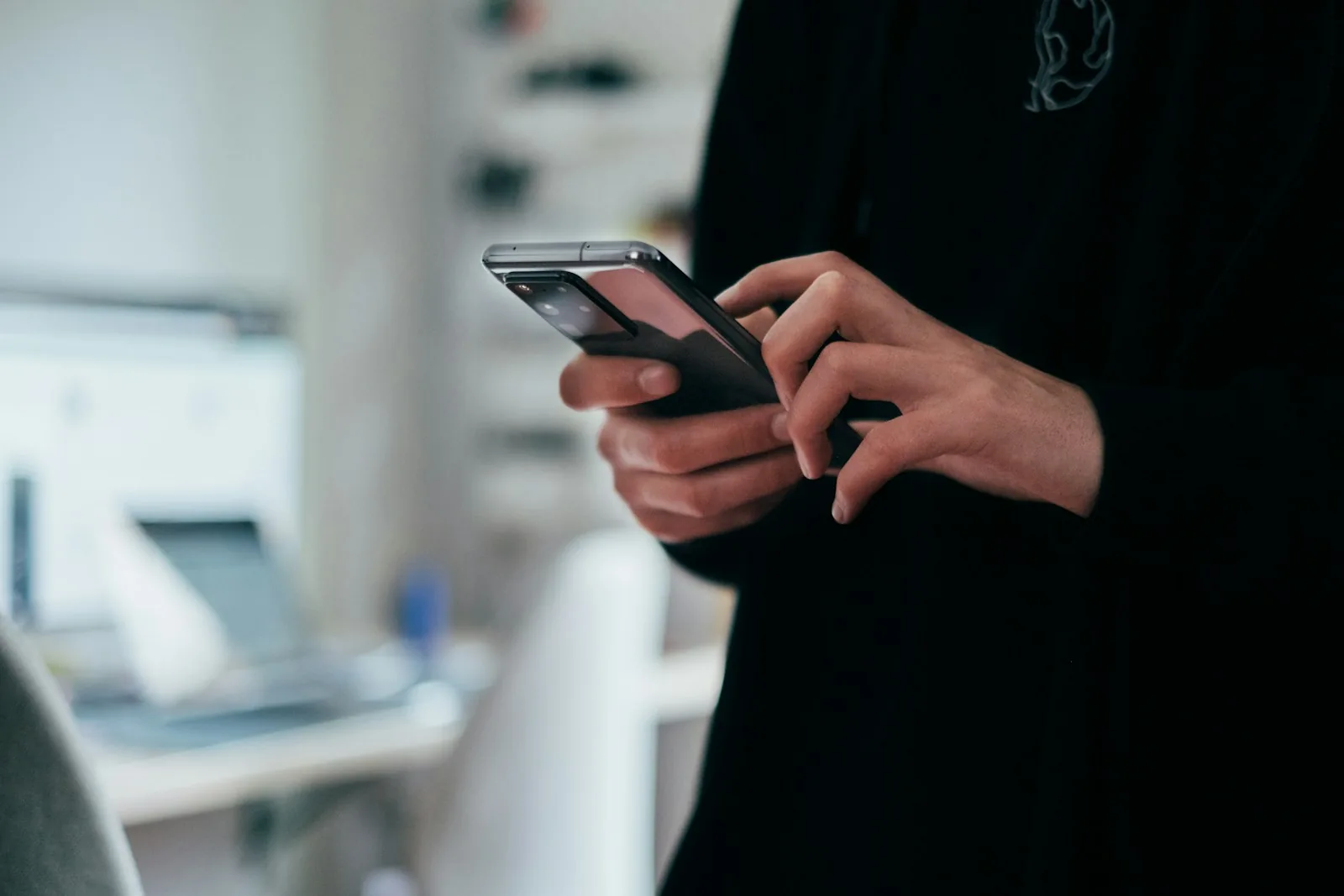 hands using phone mobile shopping