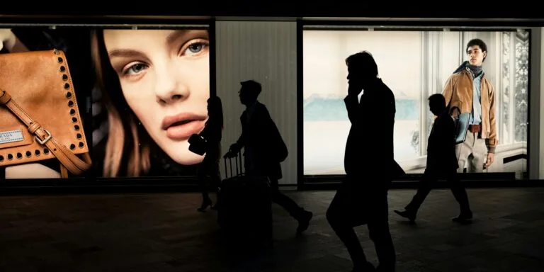 modern retail store interior with shoppers