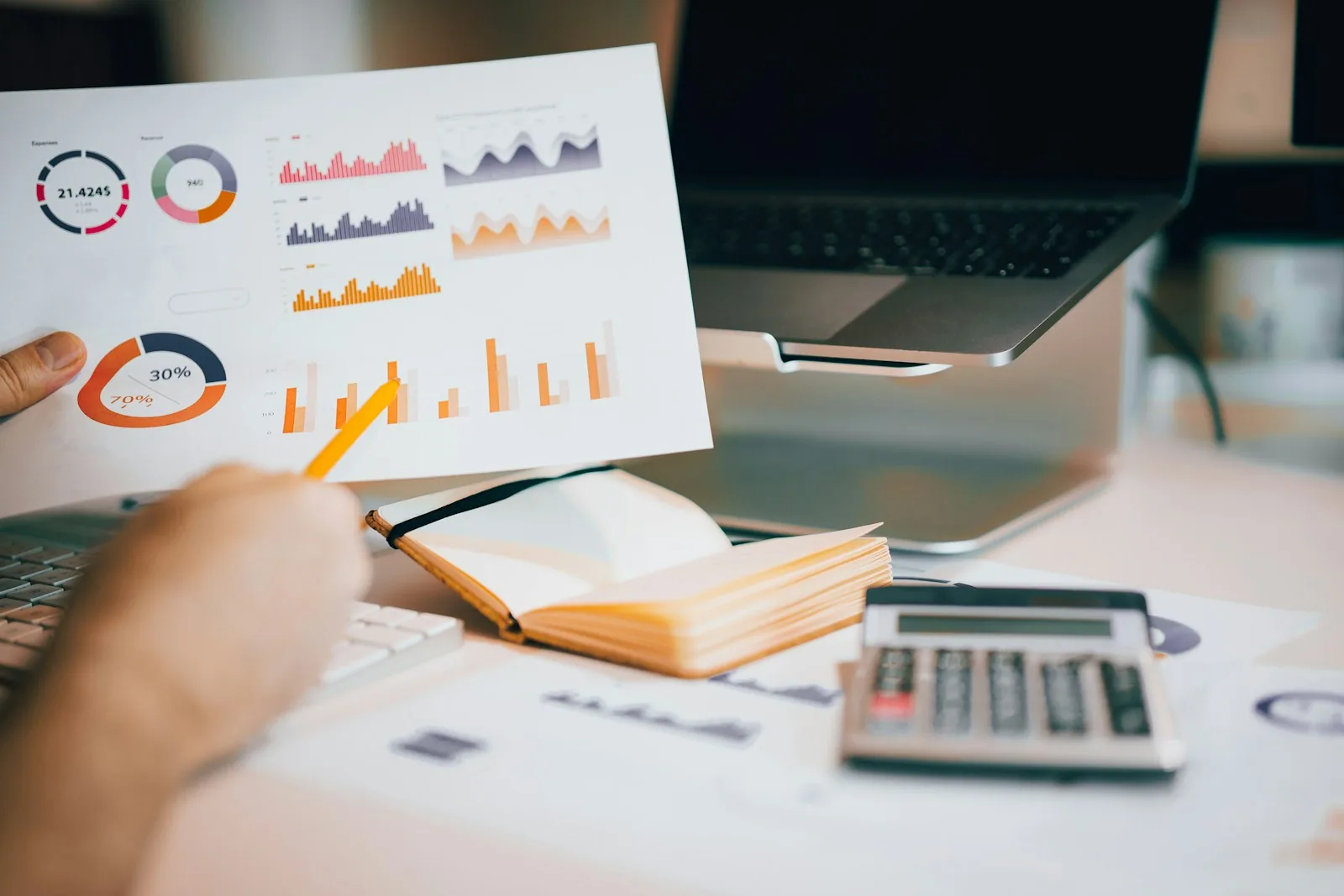 patient investor reviewing financial data