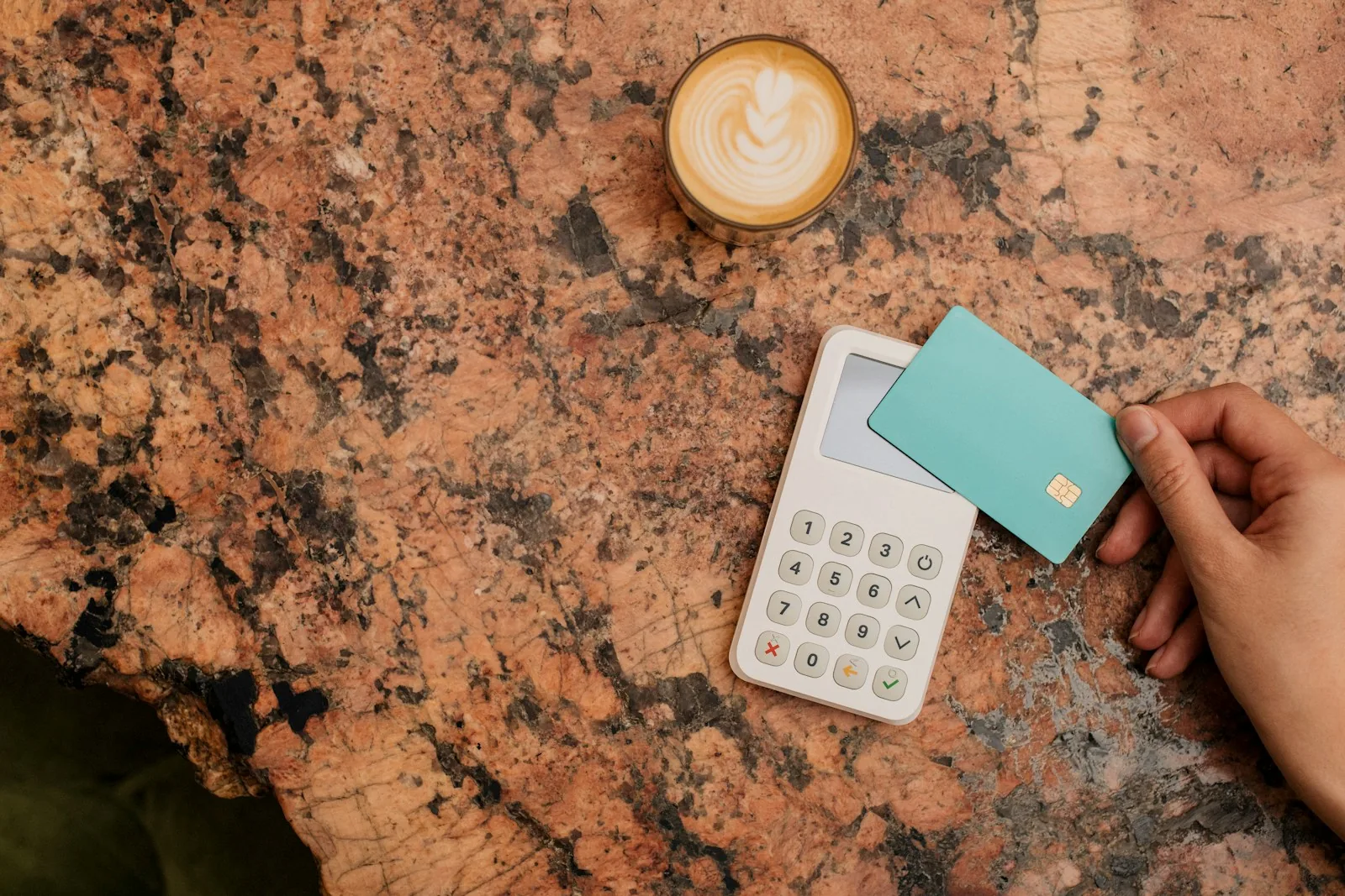 person reviewing credit card bills budget