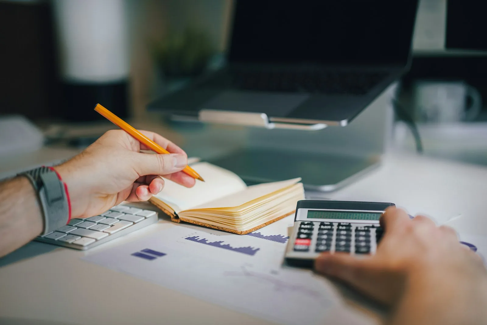person reviewing financial statements