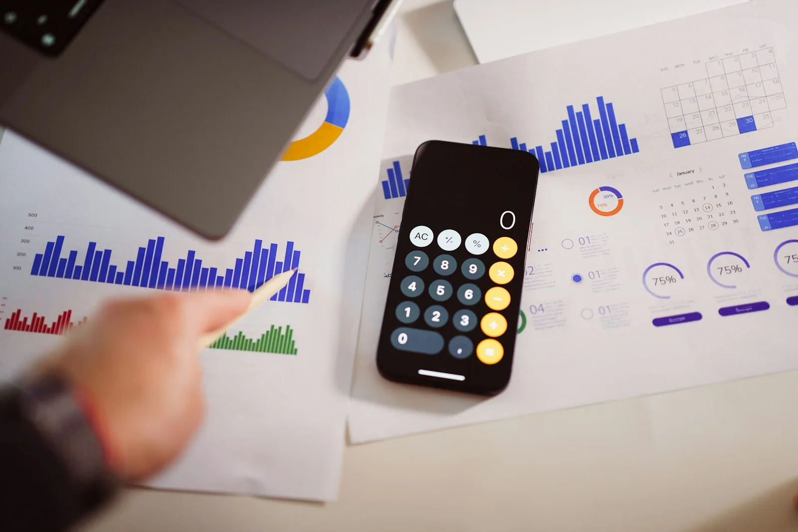 person using budgeting app on smartphone