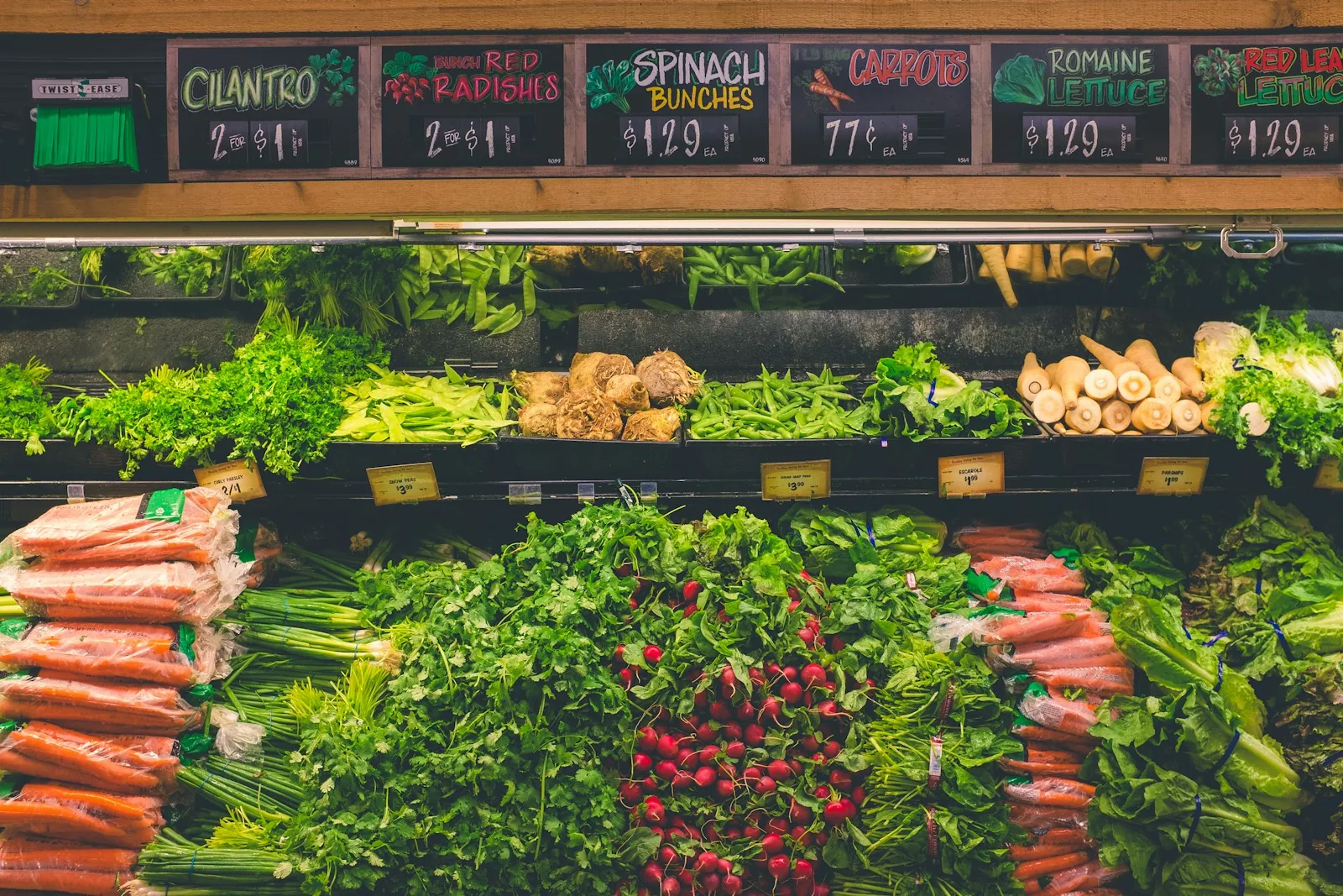 retail store shelves produce section