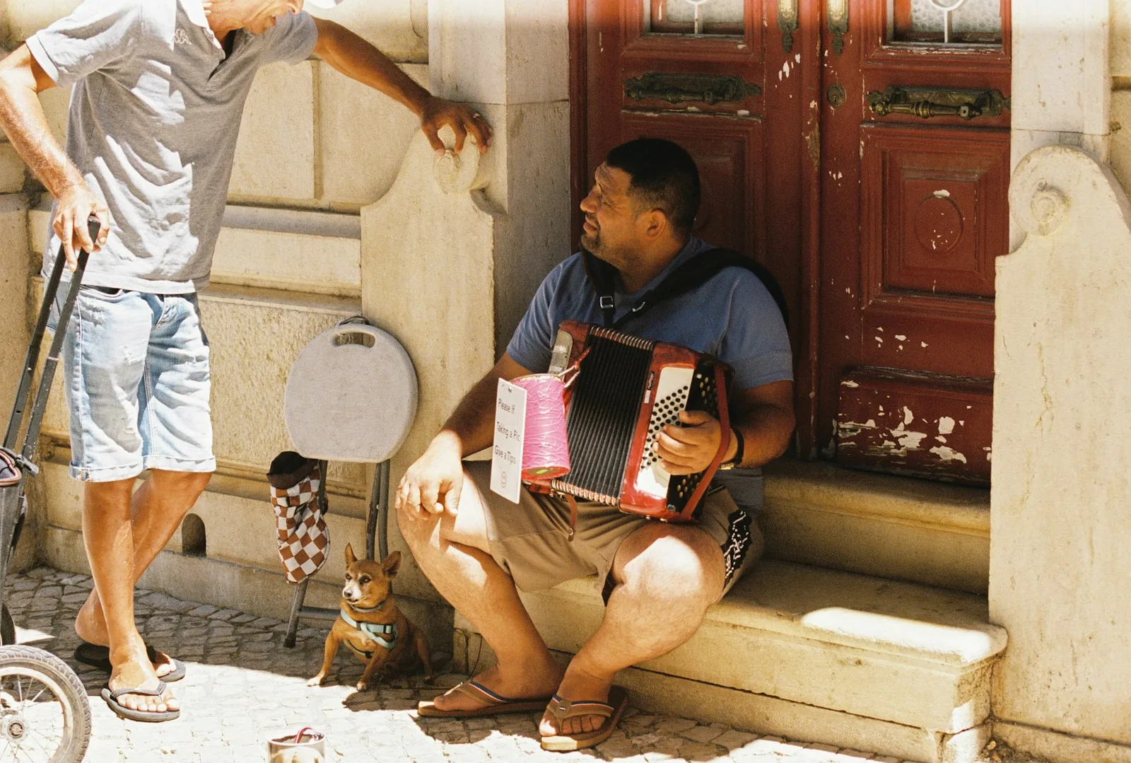 shopper receiving package at door