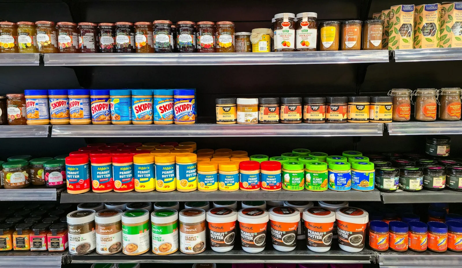 small grocery store shelves