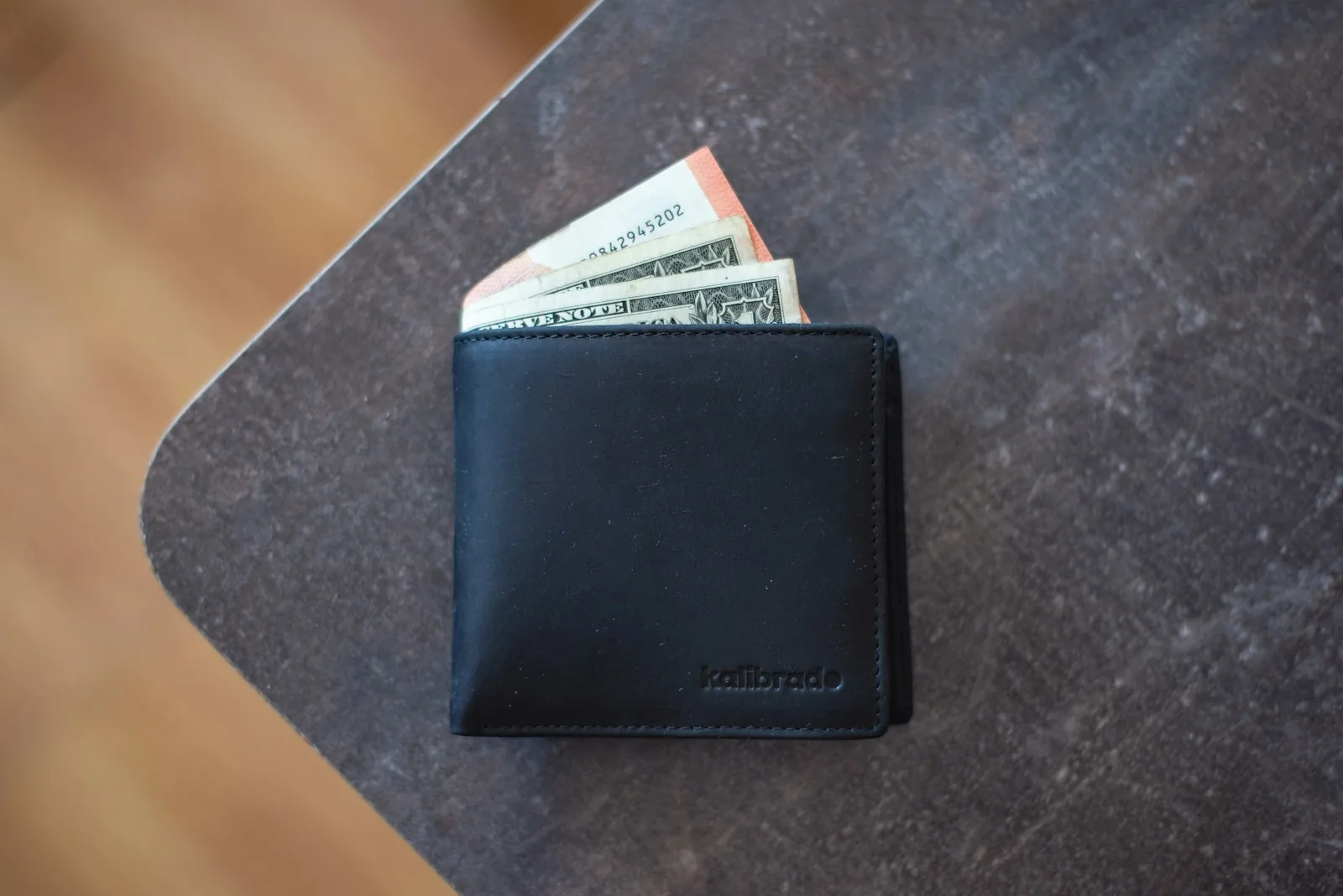 wallet with organized cash envelopes
