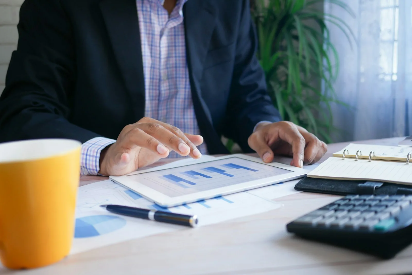 young investor reviewing portfolio growth